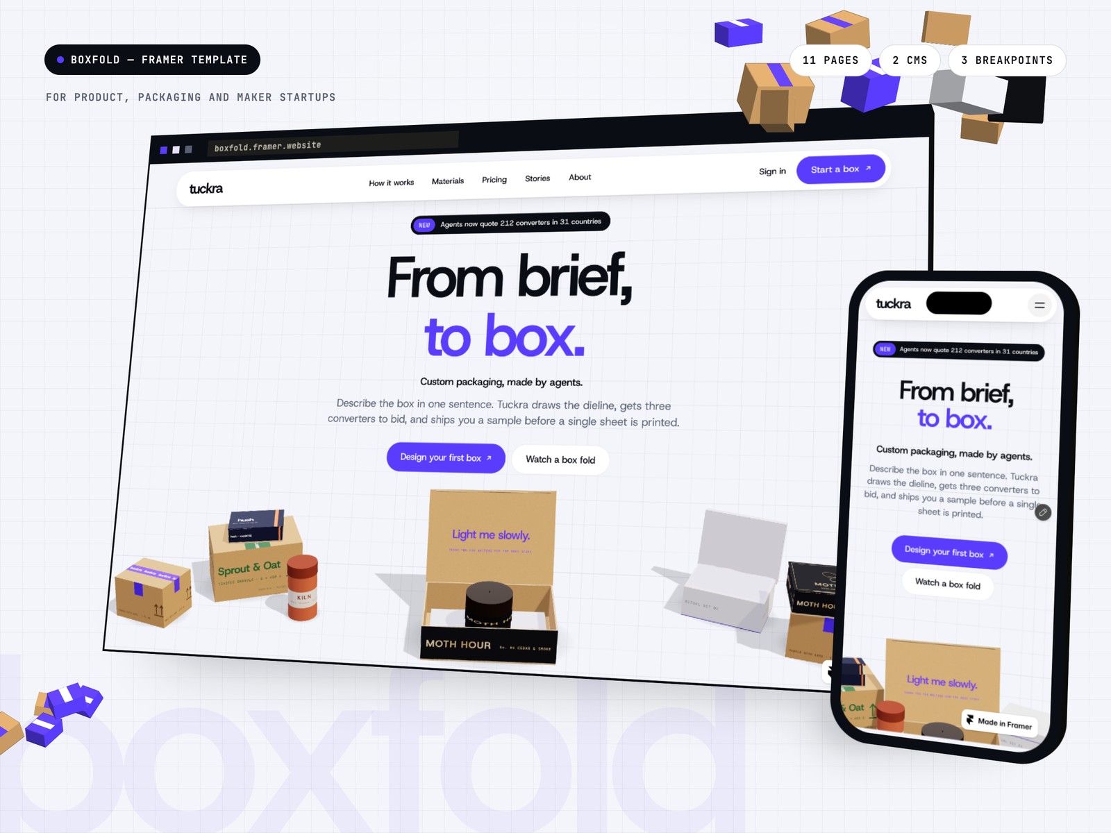 Boxfold Framer template
