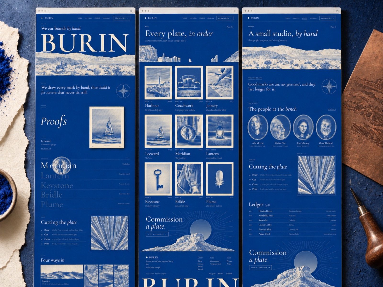 Burin template, view 2