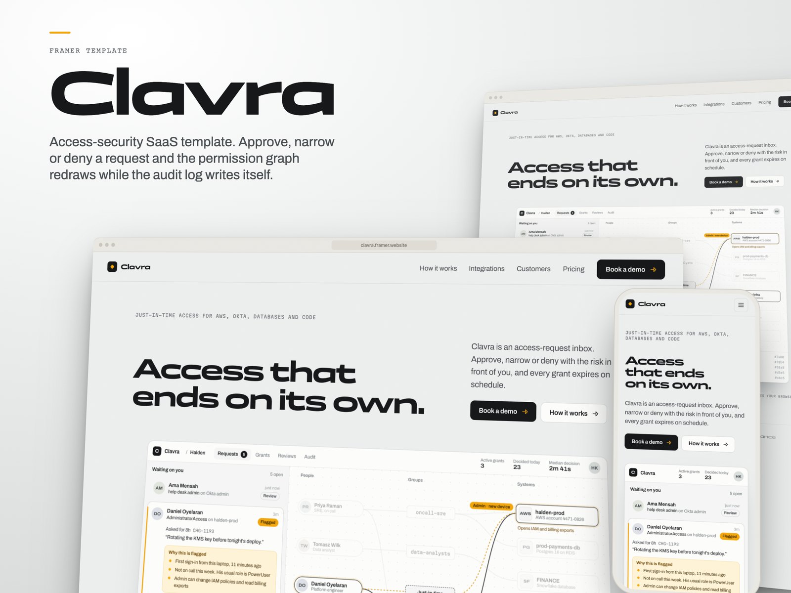 Clavra Framer template