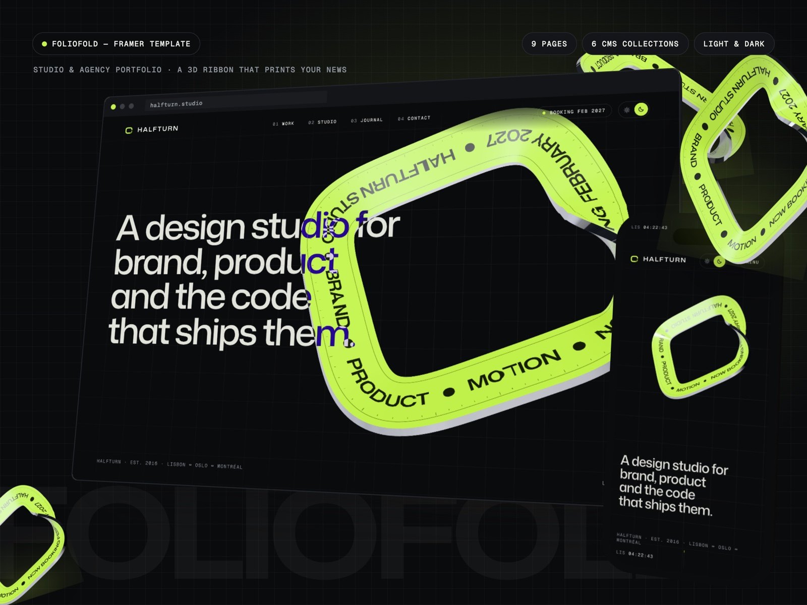 Foliofold Framer template