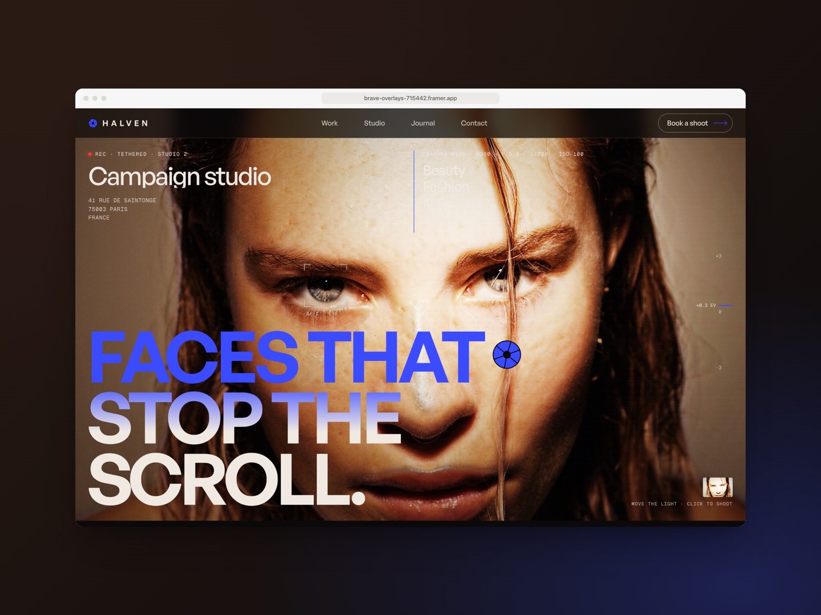 Glossfolio Framer template