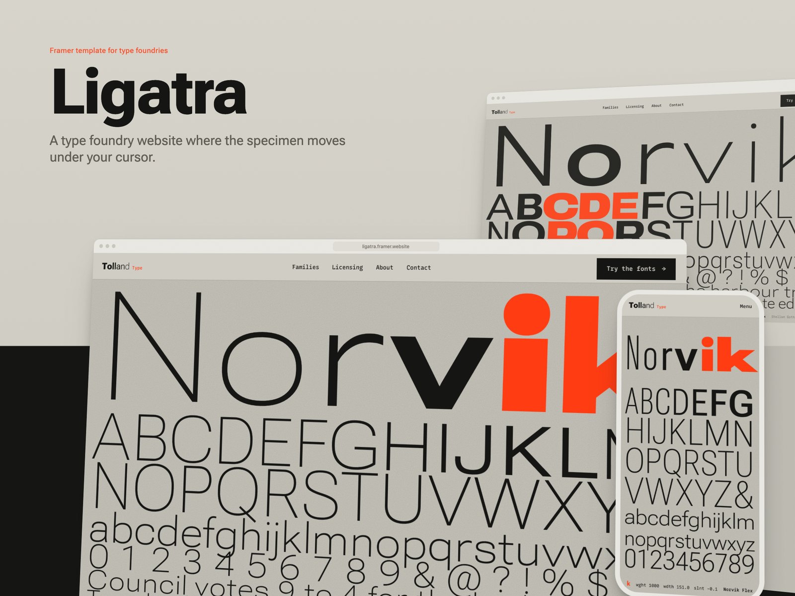 Ligatra Framer template