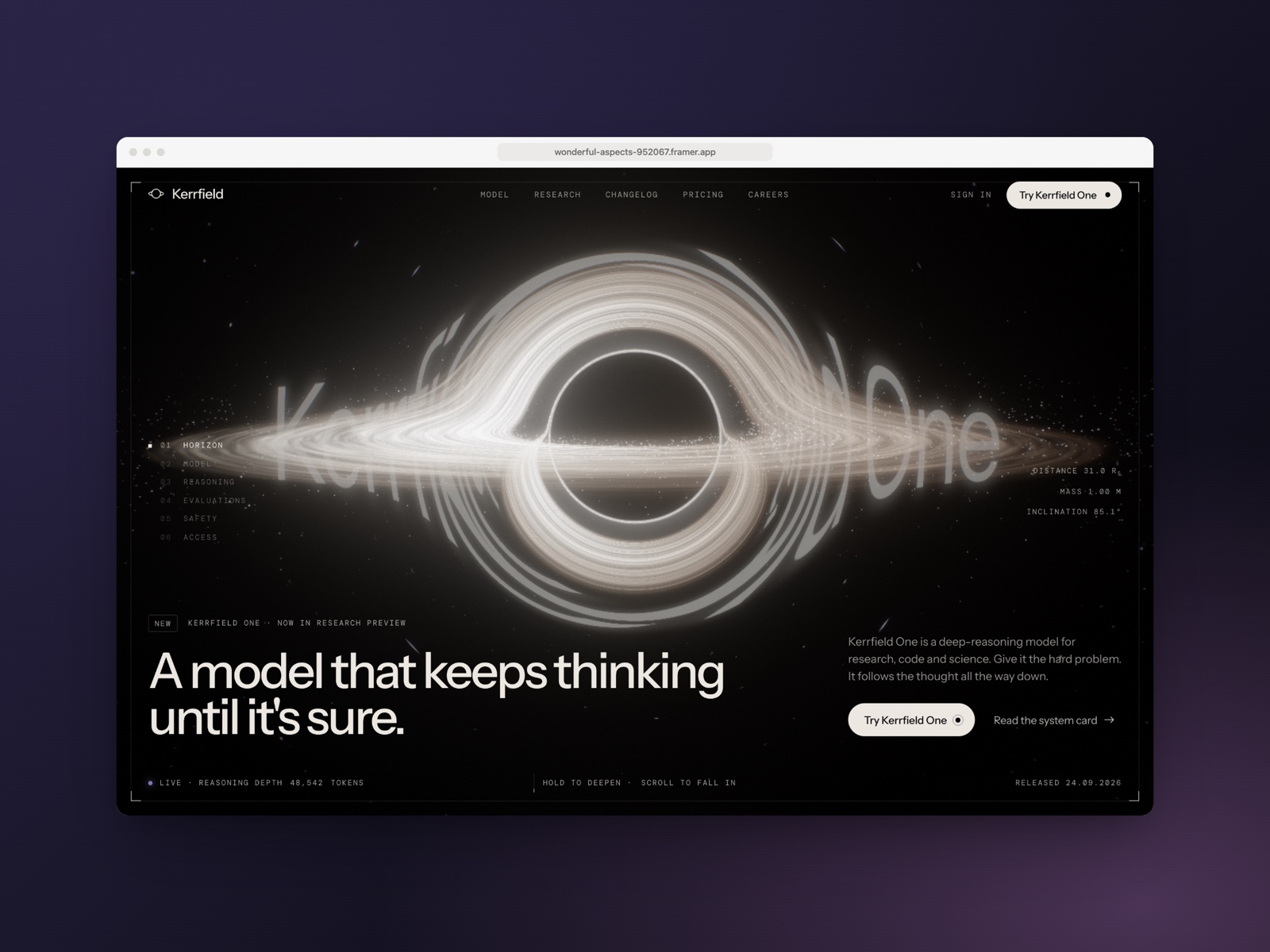 Modelhorizon Framer template