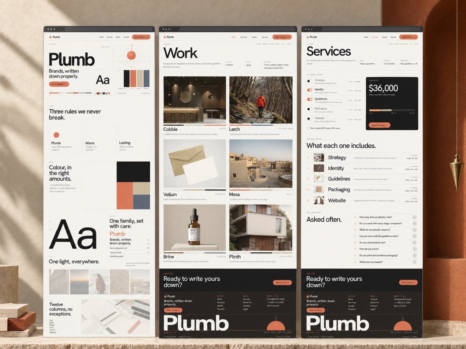 Plumbline template, view 2