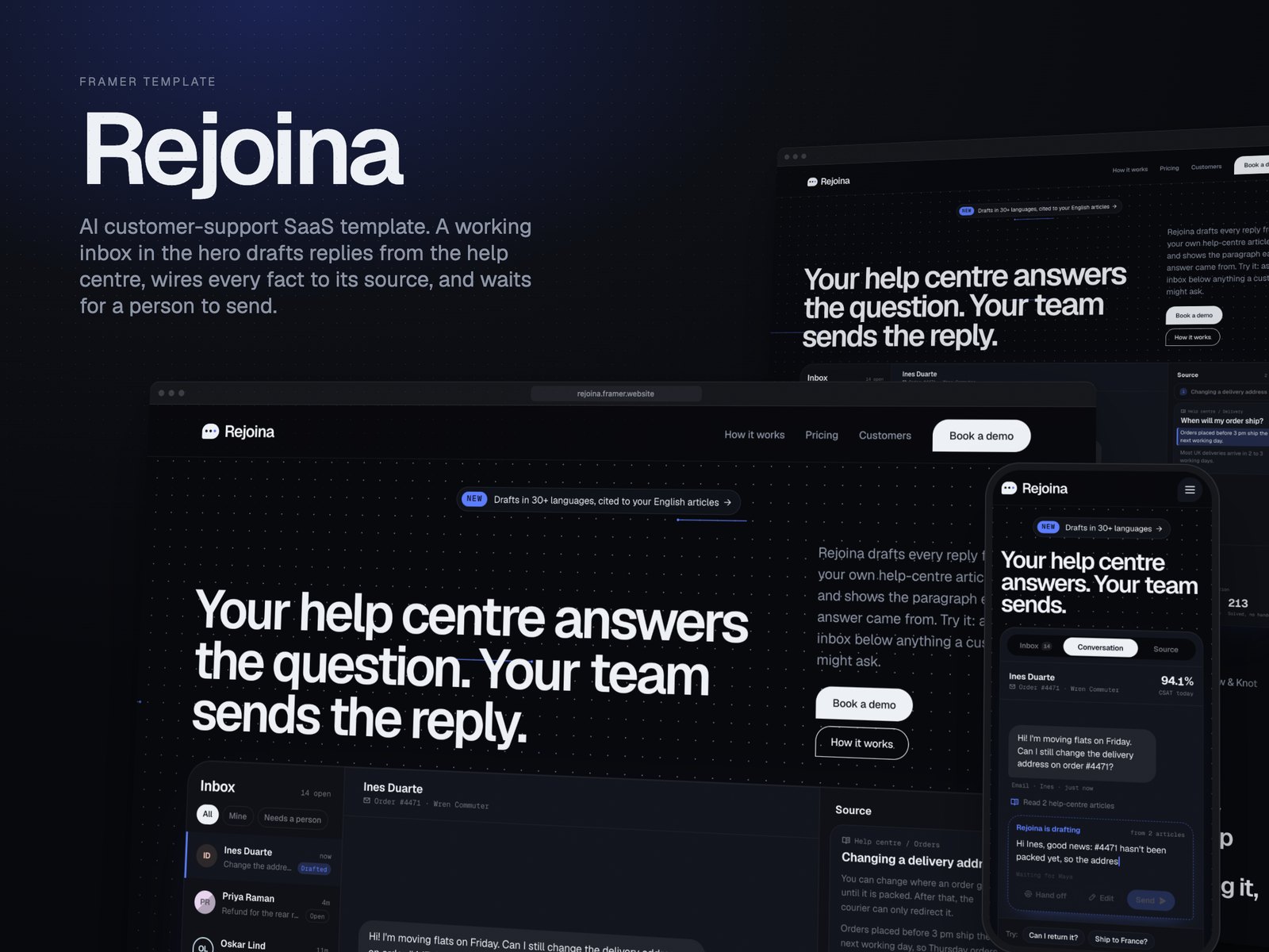 Rejoina Framer template